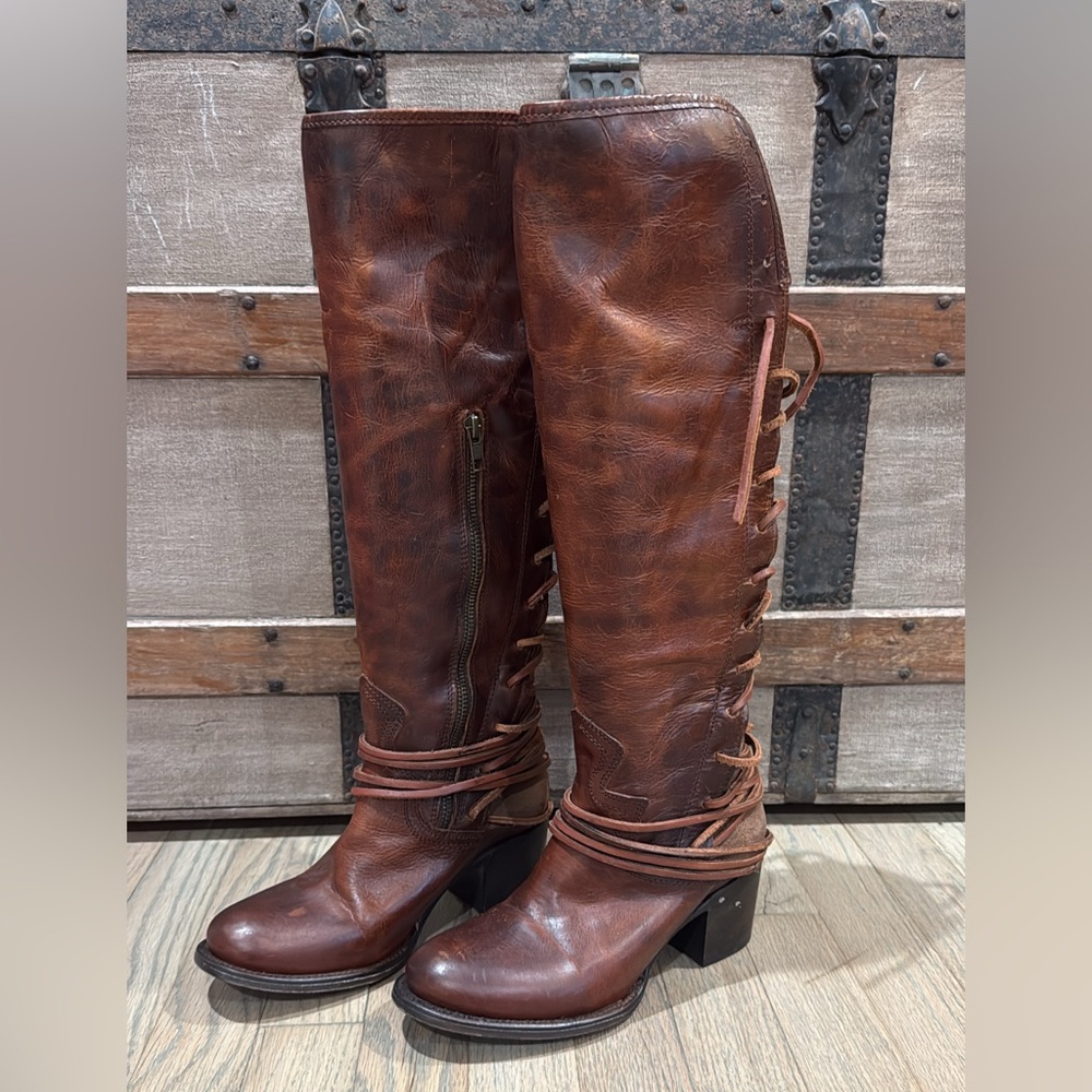 Freebird Coal Lace-Up Leather Boots - Size 7 - Like new